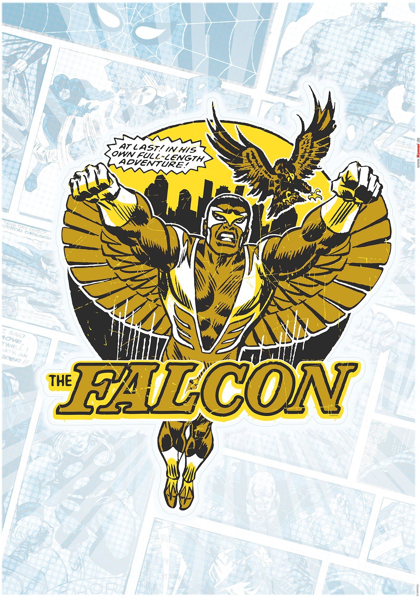 Komar Wandtattoo »Falcon Goldfarben Comic Classic«, (1 St.), 50 x 70 cm bunt