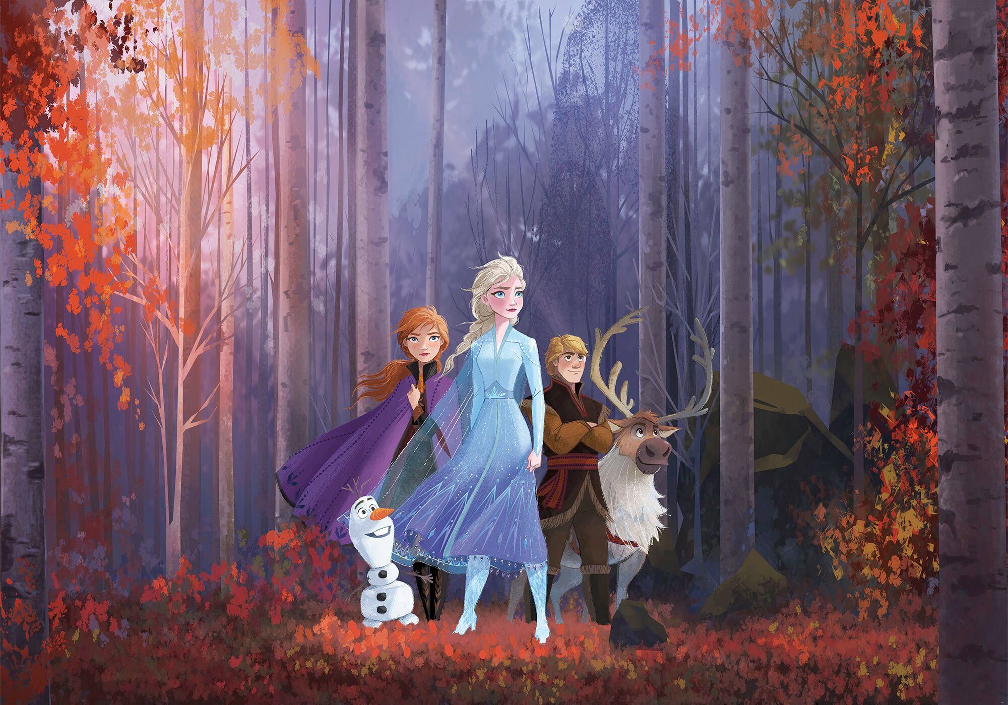 Komar Fototapete »Frozen Autumn Glade«, bedruckt-Comic-Retro-mehrfarbig, BxH:... bunt