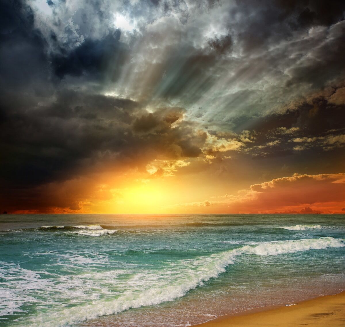 Papermoon Fototapete »Folly Beach Sonnenuntergang«, samtig, Vliestapete,... bunt
