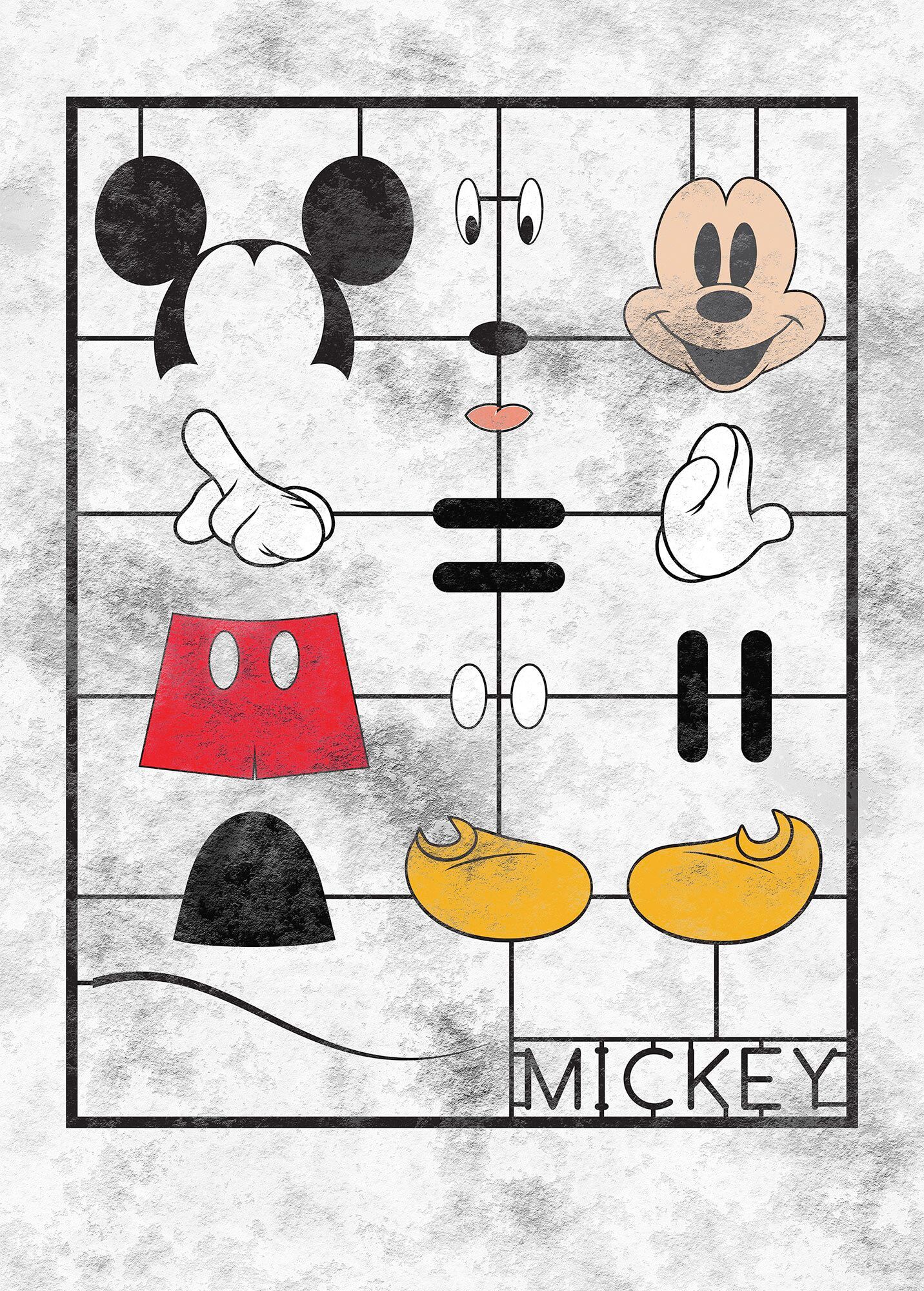 Komar Fototapete »Mickey Kit«, bedruckt-Comic-Retro-mehrfarbig, BxH: 200x280 cm bunt