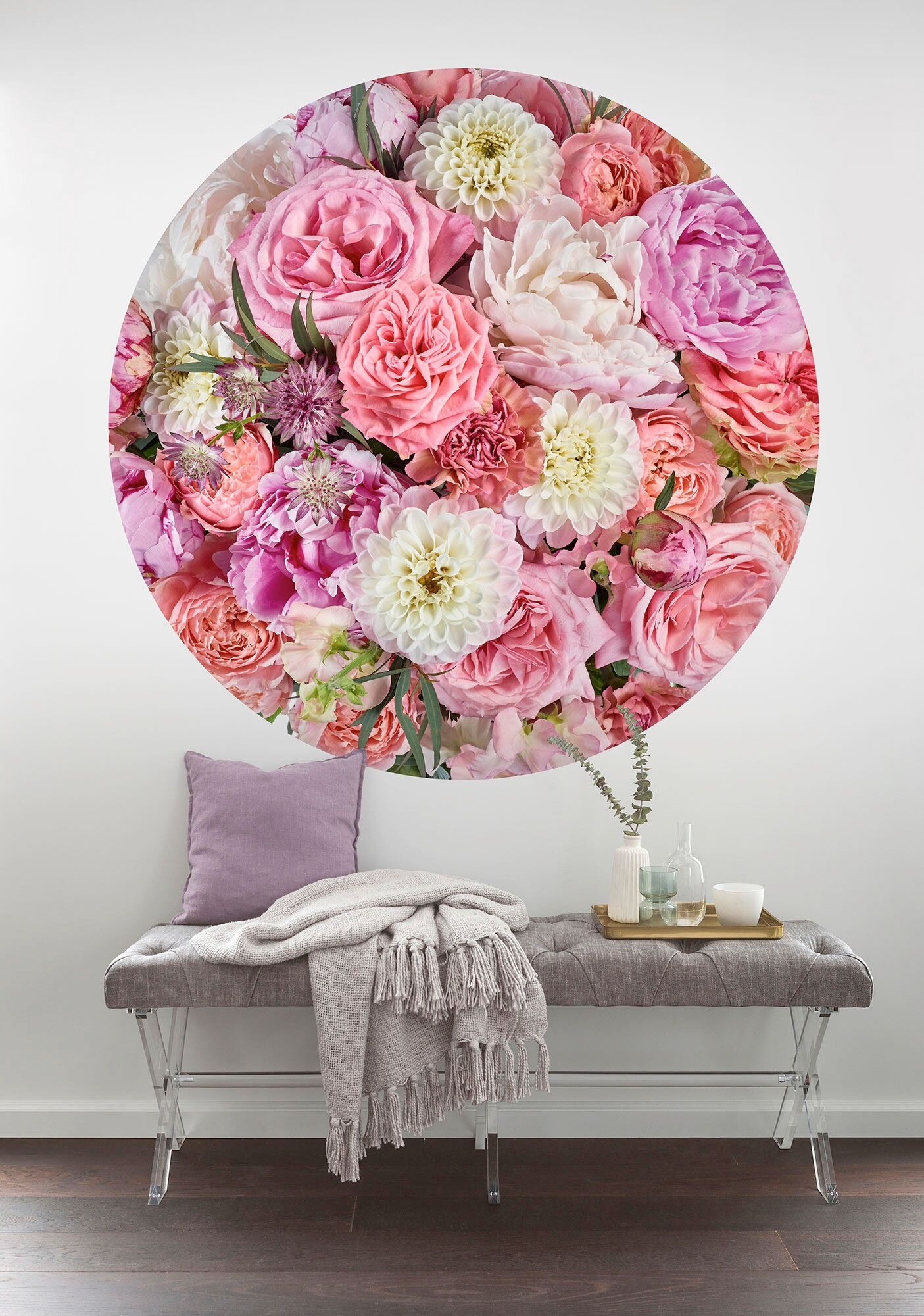 Komar Fototapete »Beautiful Blossoms«, Comic-botanisch, 125 x 125 cm bunt