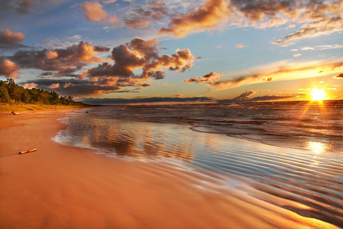 Papermoon Fototapete »Lake Huron Dunes«, Vliestapete, hochwertiger Digitaldruck bunt