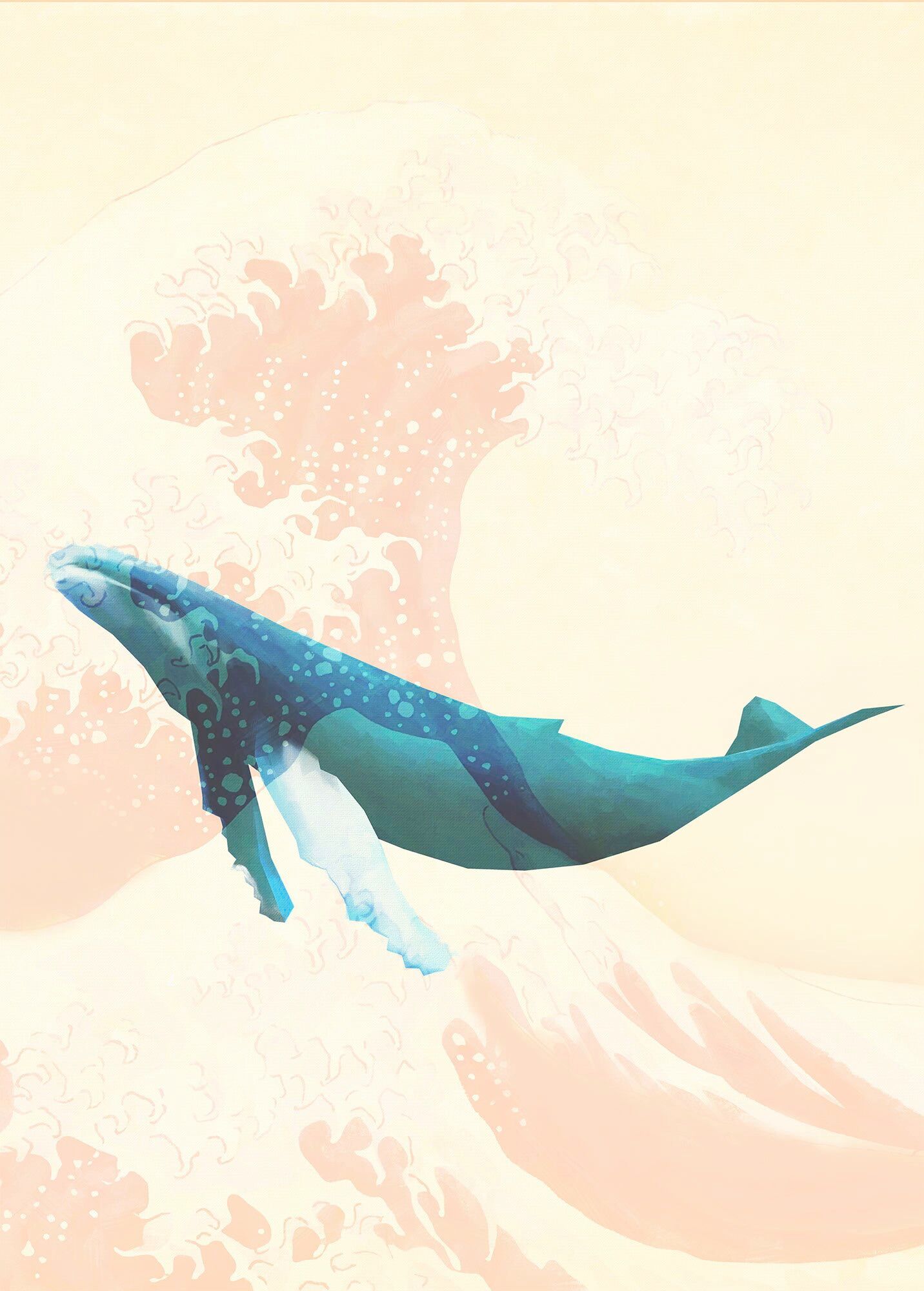 Komar Fototapete »Whale Voyage«, bedruckt-Comic-Retro-mehrfarbig, BxH:... bunt
