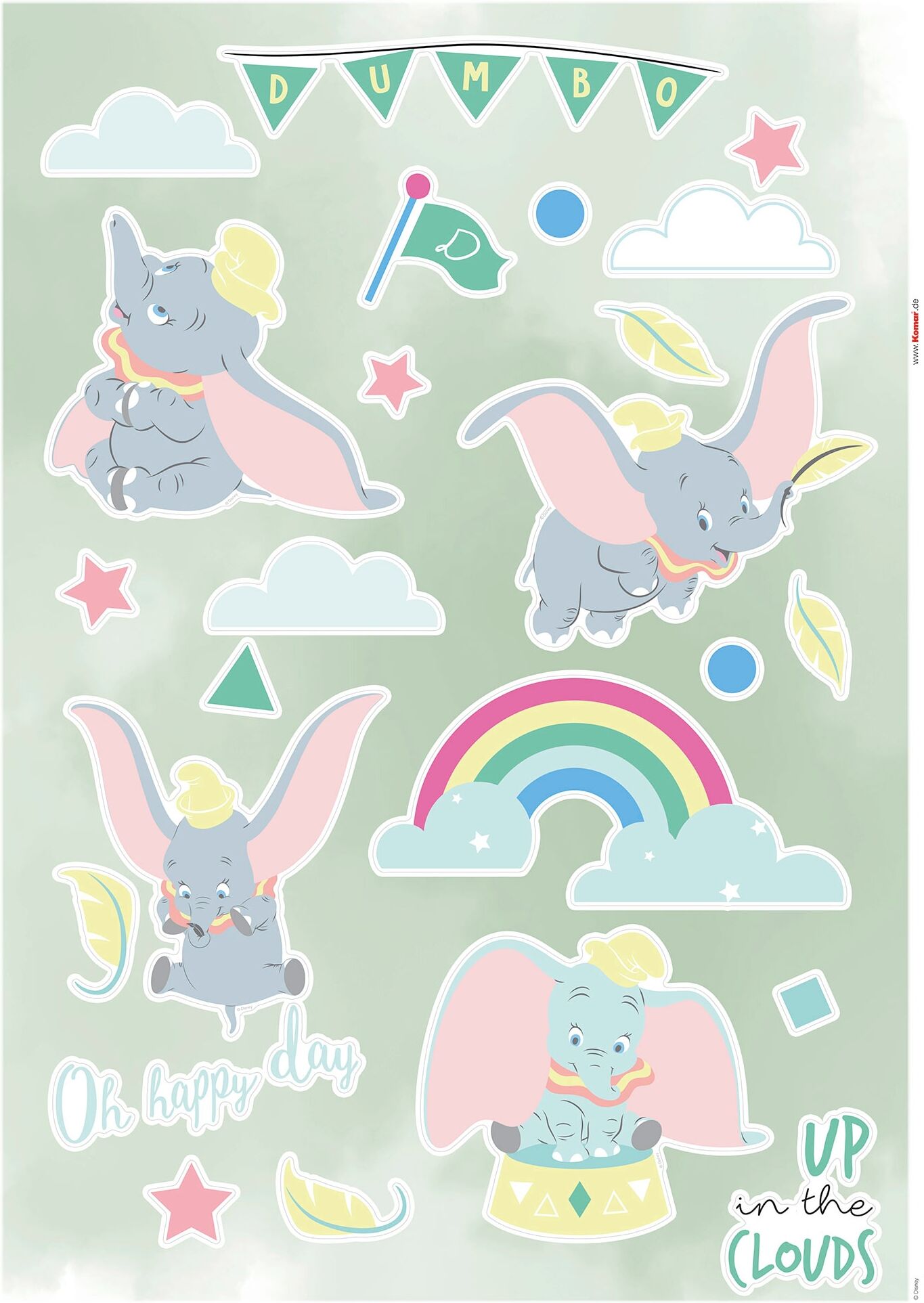 Komar Wandtattoo »Dumbo Daydream«, (26 St.), 50 x 70 cm bunt