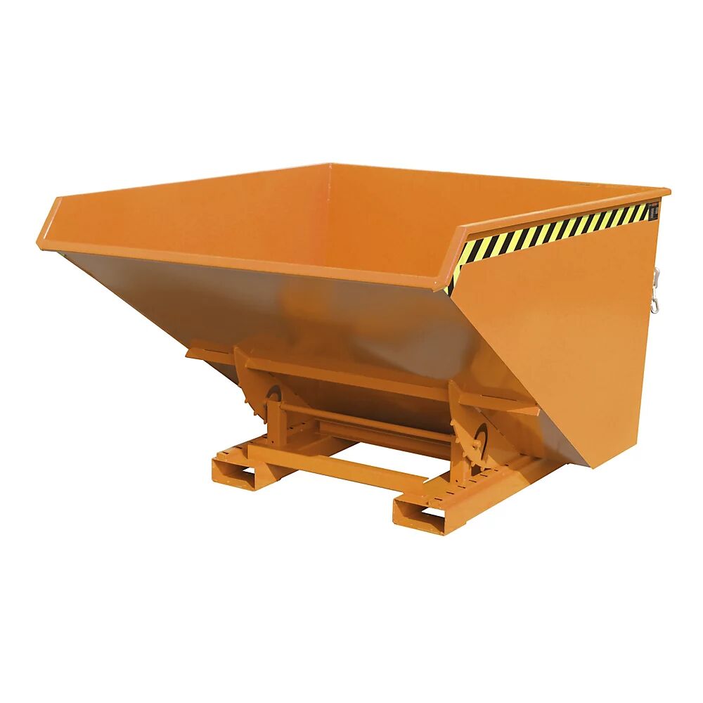 EUROKRAFTpro Kippbehälter mit Abrollmechanismus Volumen 1,7 m³, LxBxH 1720 x 1570 x 1103 mm orange RAL 2000