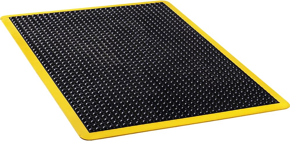 Anti-Ermüdungsmatte Bubblemat safety LxBxH 1200 x 900 x 14 mm, schwarz-gelb Einzelmatte