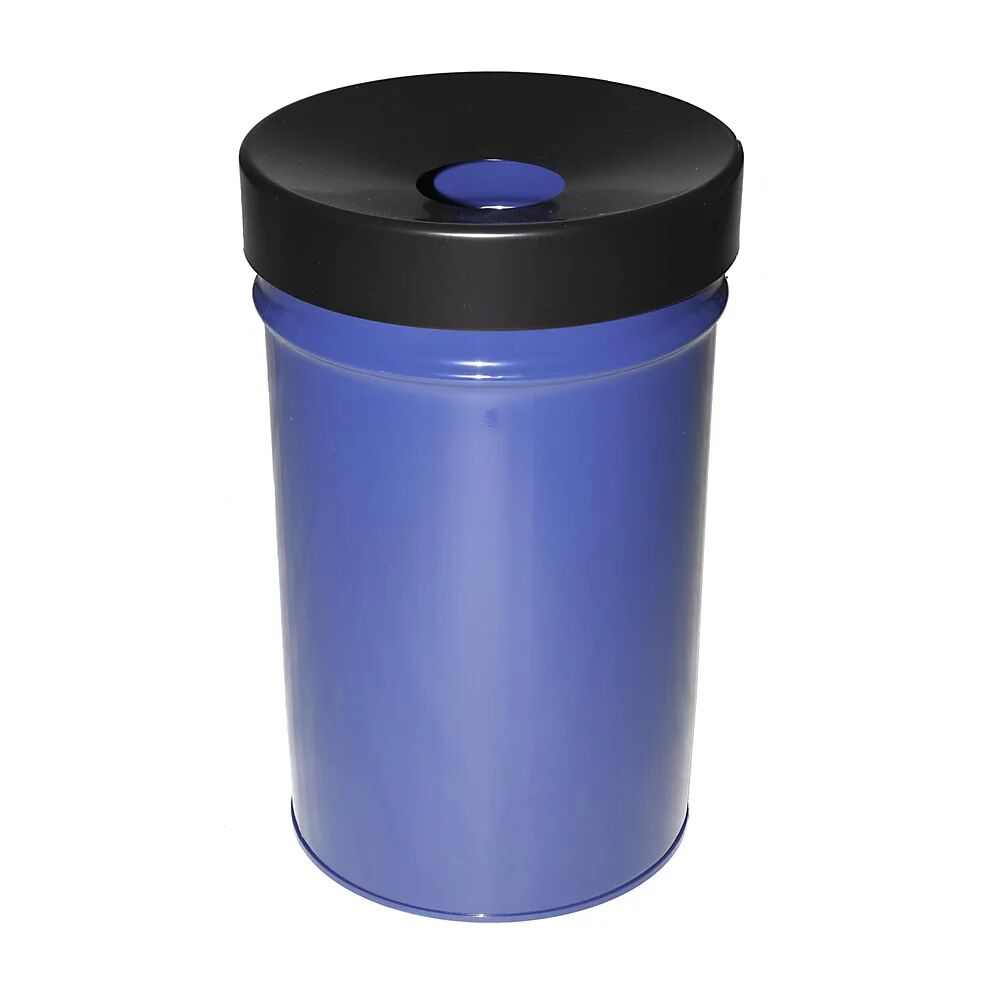 Abfallbehälter, selbstlöschend Volumen 60 l, HxØ 630 x 392 mm blau
