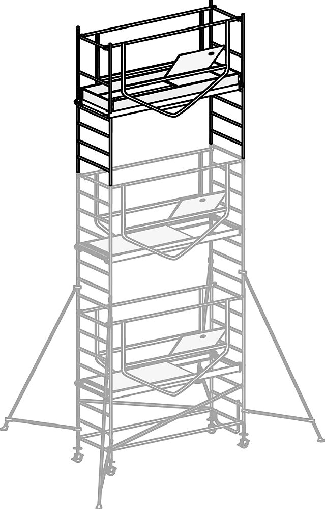 HYMER Fahrgerüst ADVANCED SAFE-T 7070 Erweiterungsmodule, Plattform 1,58 x 0,61 m Modul 3