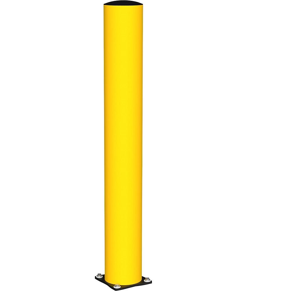 FLEX IMPACT Rammschutzpoller Ø 200 mm, Höhe 1500 mm gelb, verzinkte Bodenplatte