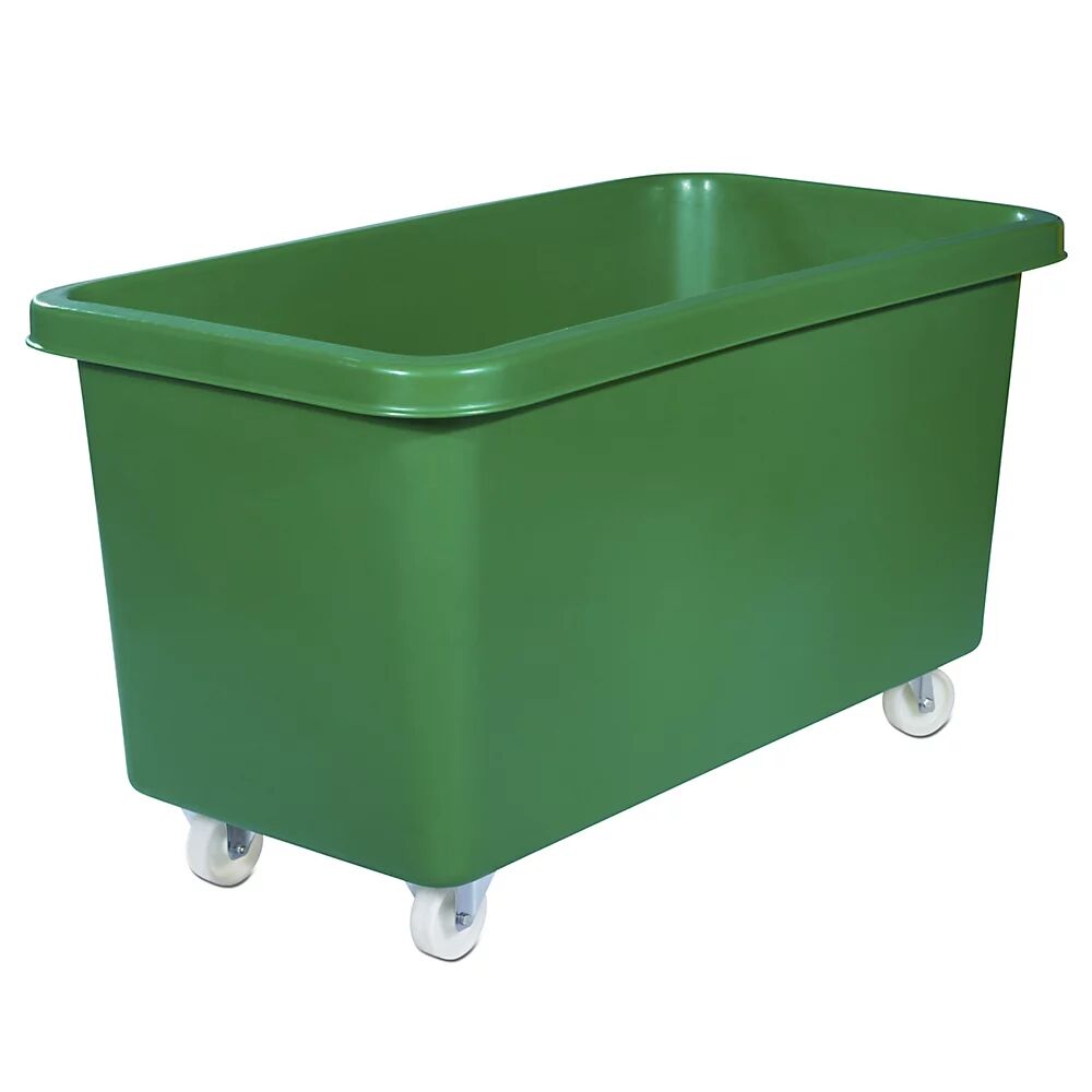 Rechteckbehälter aus Polyethylen, fahrbar Inhalt 450 l grün
