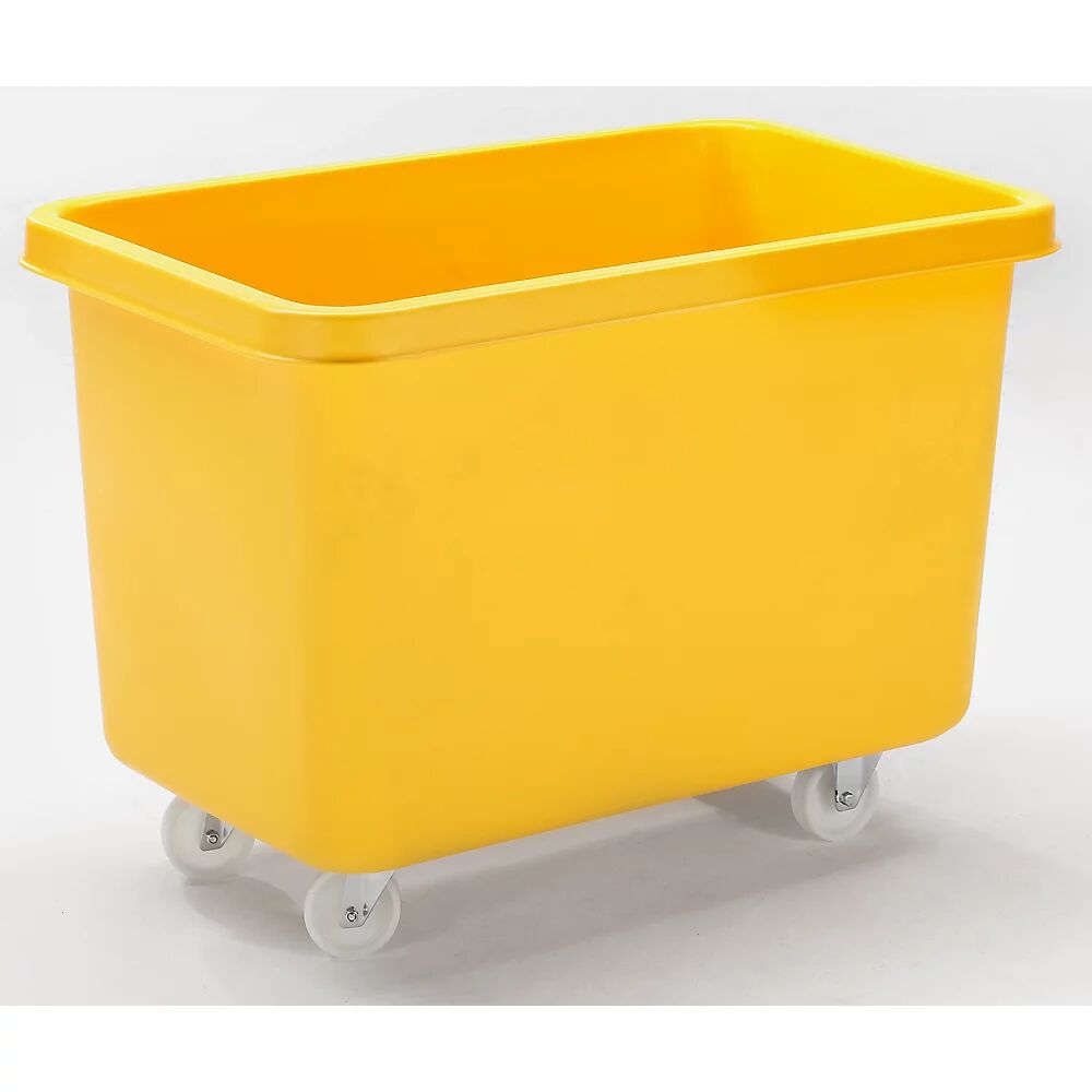 Rechteckbehälter aus Polyethylen, fahrbar Inhalt 340 l gelb