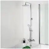 HSK Shower-Set Modell RS 200 Thermostat für Badewanne, Kopfbrause flach, rund 25 cm RS 200 Ausladung 46,5 cm chrom 1006700