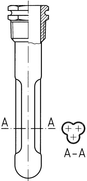 Afriso Profiltauchhülse 67337 TG 1/2 15x16mm, Messing, Schaftlänge L1 150mm