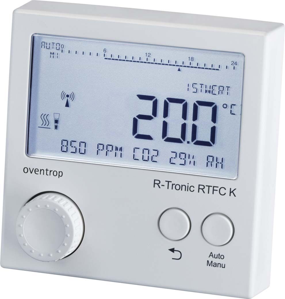 Oventrop Funk-Raumbediengerät 1150682 AP, Feuchte-/CO2-Sensor, weiß, mit Wandhalterung