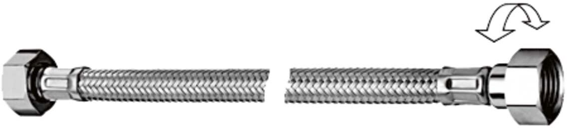 Schell Clean-Flex S Flexibler Schlauch 103200699 300 mm, 2x Überwurfmutter G 1/2 IG, verchromt, drehbar