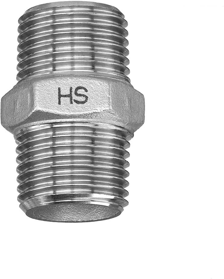 Schmidt, Hermann 280 Edelstahl-Doppelnippel 28280004 AG/AG, 3/4"