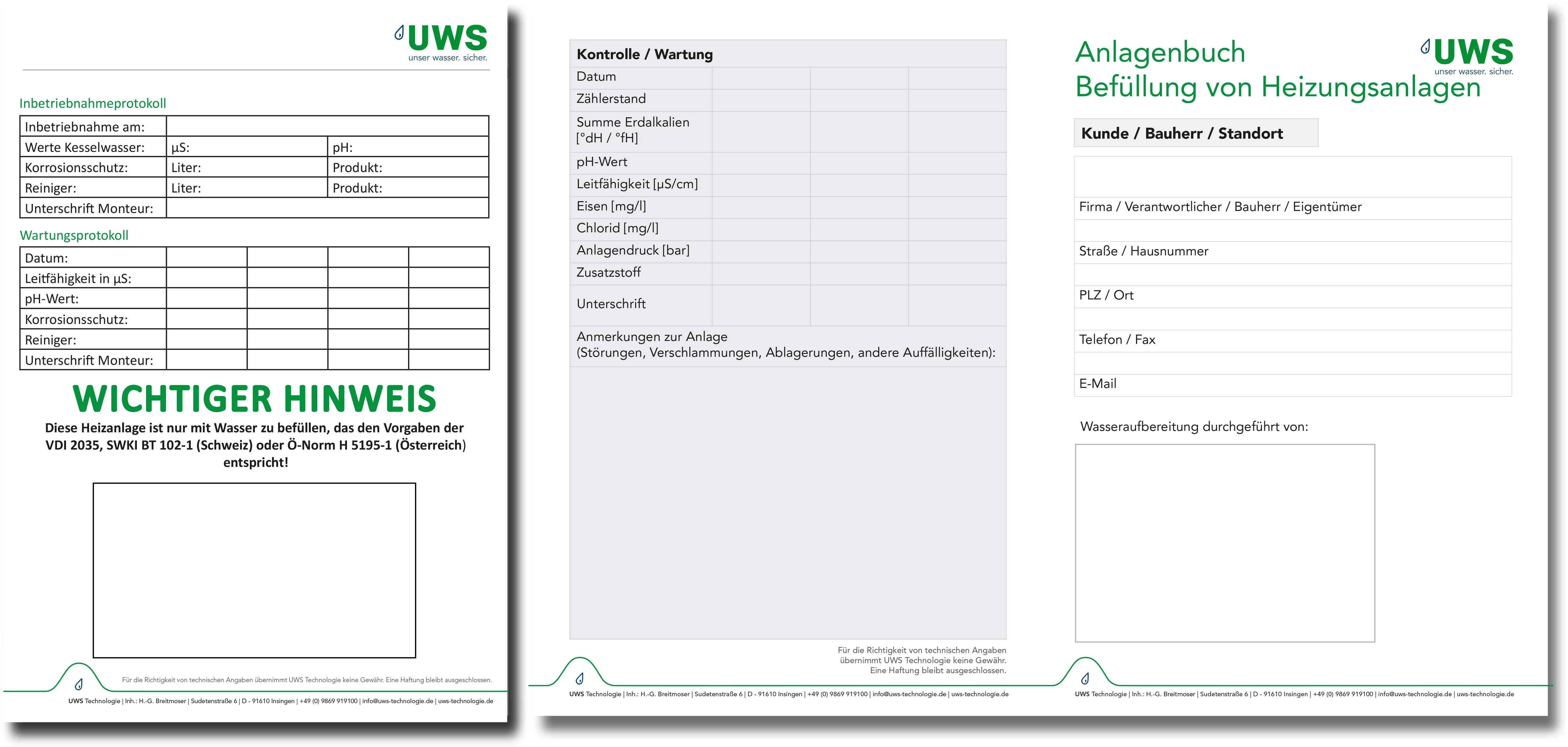 UWS Dokumentations-Set 100091-50 50 Stück