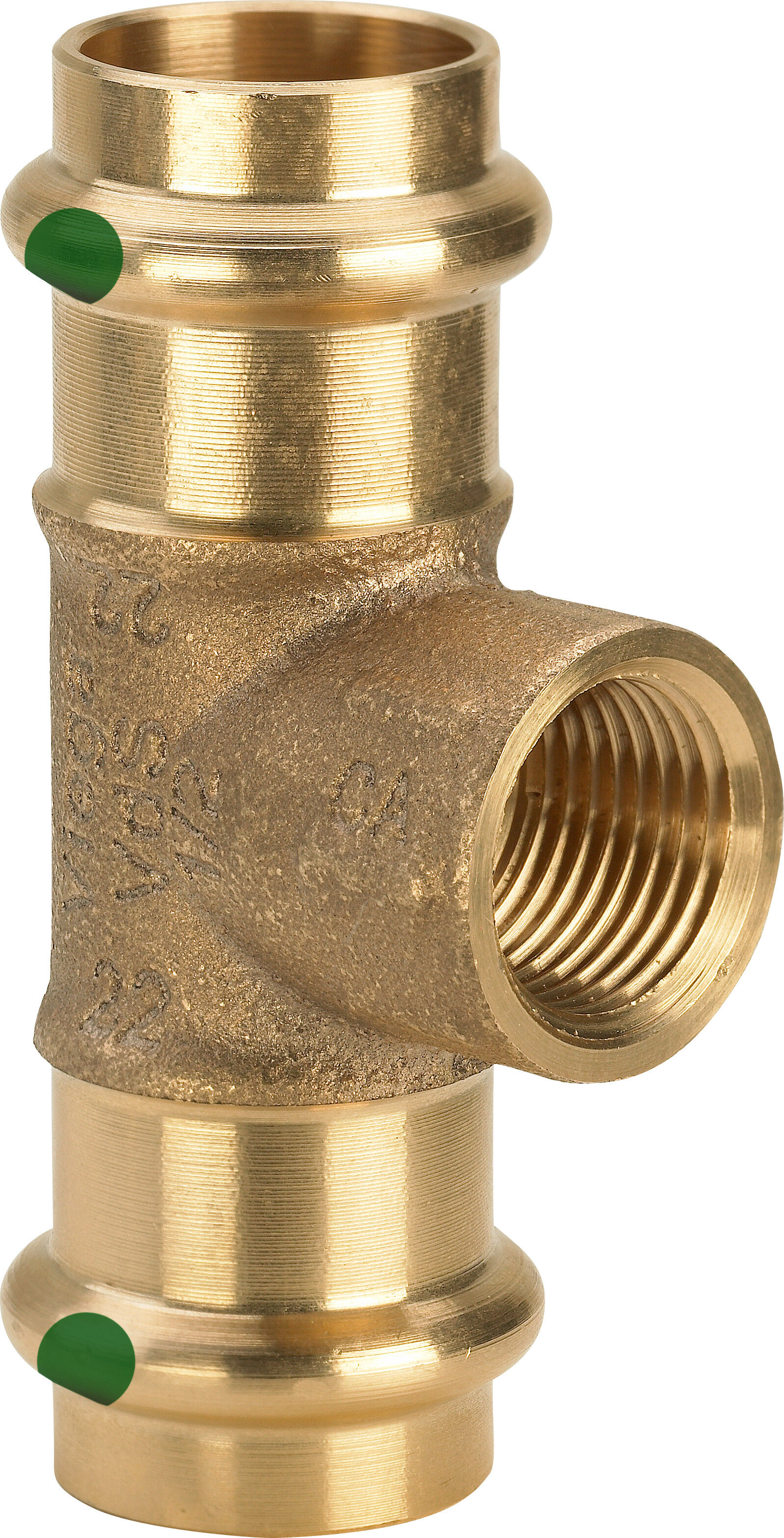 Viega T-Stück Sanpress 2217.2 28 x Rp 3/4 x 28 mm, Rotguss oder Siliziumbronze, SC-Contur