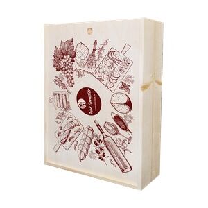 Schreibers Packaging Holzkiste Für Genießer für 3 Flaschen mit Schiebedeckel