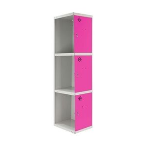 SimonRack Metallschrank 3 Türen ANBAUMODUL Zerlegt GRAU/ROSE 1800x400x500 mm (Höhe x Länge x Breite)