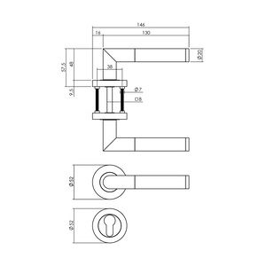 Intersteel PZ-Rosettengarnitur Bastian Zamak anthrazitgrau rund