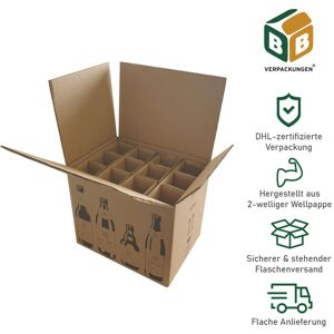 Bb-verpackungen Gmbh - 30 x Bierflaschenversandkarton (365 x 267 x 324 mm) 2-wellig 12er Bierflaschenkarton Flaschenkarton Transportbox PTZ-Zulassung