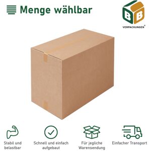 BB-VERPACKUNGEN GMBH 90 x Faltkarton (750 x 400 x 500 mm) braun 1-wellig Verpackung stabil belastbar Versandkiste Transportbox BB-Verpackungen