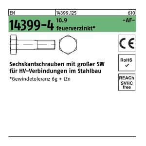 PEINER Sechskantschraube en 14399-4 m 20 x 155 10.9 feuerverzinkt