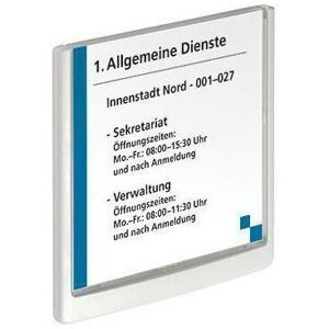 Durable Türschild click sign 149 x 148,5 mm (b x h) Beschriftungsschild auswechselbar Acrylglas transparent weiß