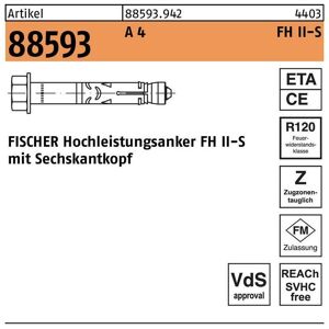 Fischer Hochleistungsanker r 88593 fh ii 10/ 25 s a 4