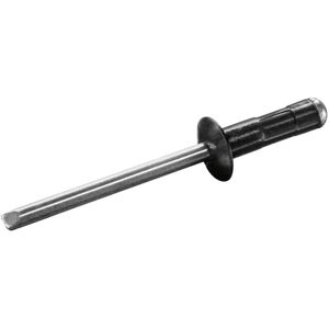 Goebel - 500 x Mehrbereichblindnieten Aluminium / Stahl (ø x l) 4,0 x 16,0 mm mit Flachkopf RAL9005 schwarz - Flachkopf Nieten