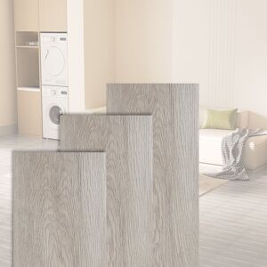 Pvc Bodenbelag - Selbstklebende Vinyl-Dielen - Vinylboden - Holz-Effekt - White Oak - 91.5 x 15.2 cm x 1.5 mm - 0.975m²/7 Dielen - Hengda