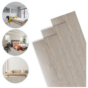 Pvc Bodenbelag - Selbstklebende Vinyl-Dielen - Vinylboden - Holz-Effekt - White Oak - 91,5 x 15,2 cm x 1.5 mm - 0,975m²/7 Dielen - Swanew