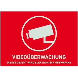 AU1321 Warn-Aufkleber Video ohne ABUS Logo 74x52,5 mm Tür Fenster