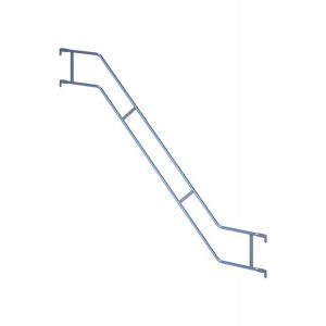 Scafom-rux Stahl-Außengeländer für Framescaff Alu-Treppe mit Podest 2.57 m (LA) mit Geländerkästchenaufnahme
