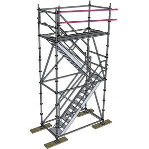 Scafom-rux Bautreppenturm mit Alu-Podesttreppe, Ausstiegshöhe 4,2 m