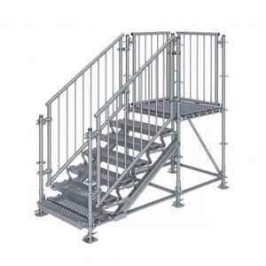 Scafom-rux Bautreppe, Außentreppe Komfort plus, 1.00 m Höhenunterschied 2.50 x 1.00 m m. Podest