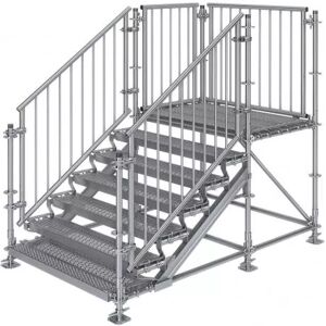 Scafom-rux Bautreppe, Außentreppe Komfort plus, 1.00 m Höhenunterschied 2.50 x 1.50 m m. Podest