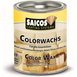 SAICOS COLOUR GmbH SAICOS Colorwachs, Holzwachs, silbergrau, Hochwertige Farbe auf Naturöl-Basis für Holz im Innenbereich, 375 ml - Dose