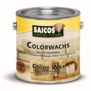 SAICOS COLOUR GmbH SAICOS Colorwachs, Holzwachs, teak, Hochwertige Farbe auf Naturöl-Basis für Holz im Innenbereich, 2,5 Liter - Dose