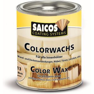 SAICOS COLOUR GmbH SAICOS Colorwachs, Holzwachs, birke, Hochwertige Farbe auf Naturöl-Basis für Holz im Innenbereich, 750 ml - Dose