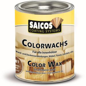 SAICOS COLOUR GmbH SAICOS Colorwachs, Holzwachs, nussbaum, Hochwertige Farbe auf Naturöl-Basis für Holz im Innenbereich, 375 ml - Dose