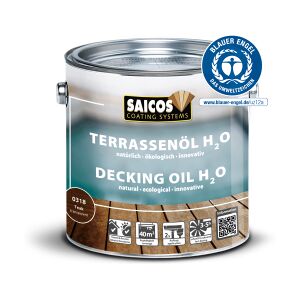 SAICOS COLOUR GmbH Saicos H2O Terrassenöl, teak, Holzpflege für den Schutz und die Pflege von Holzdecks und anderen Außenhölzern, 0,75 Liter - Dose