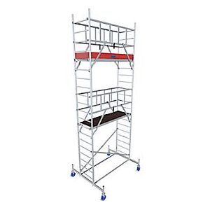 Alu-Fahrgerüst Krause ProTec, 200 kg/m², TÜV-geprüft, gebremste Rollen, L 2000 x B 700 x H 6300 mm