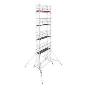 Alu-Fahrgerüst KRAUSE Serie 10, 200 kg/m², TÜV-geprüft, höhenverstellbare Rollen, L 2500 x B 750 x H 10400 mm