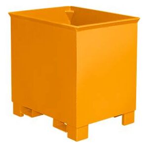 Bauer Behälter für Routenzüge Typ C 80, für Feststoffe, 3-fach stapelbar, Inhalt 0,8 m³, bis 1000 kg, gelborange RAL 2000