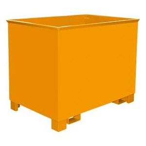 Bauer Behälter für Routenzüge Typ CS 80, 3-fach stapelbar, Inhalt 0,8 m³, bis 1000 kg, gelborange RAL 2000