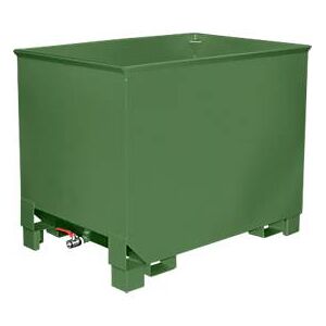 Bauer Behälter für Routenzüge Typ CS 80, 3-fach stapelbar, Inhalt 0,8 m³, bis 1000 kg, resedagrün RAL 6011