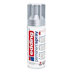 edding Spray 5200, 200 ml, Premium-Acryllack matt, Sprühbreite ca. 50-60 mm, silber matt