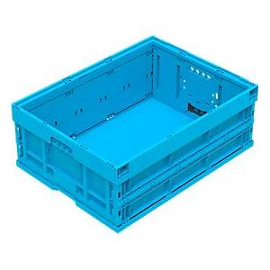 WALTHER Euro-Faltbox 8632 V1, Polypropylen, blau, L 800 x B 600 x H 320 mm, 110 Liter